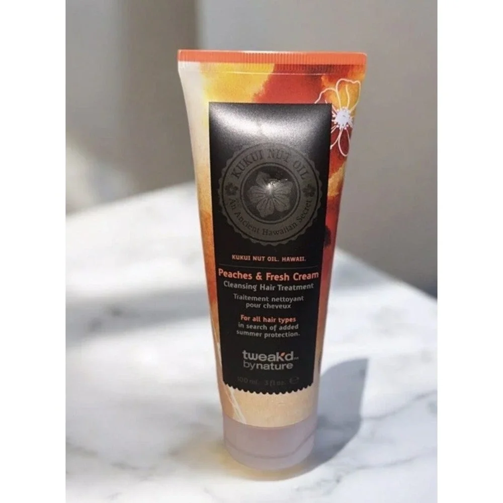 Tweak'd By Nature‎ Peaches & Fresh Cream Cleansing Hair Treatment 3oz New SEALED